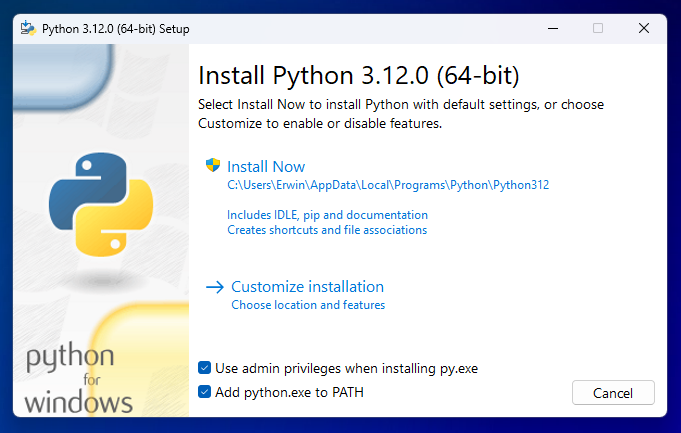 installer python windows
